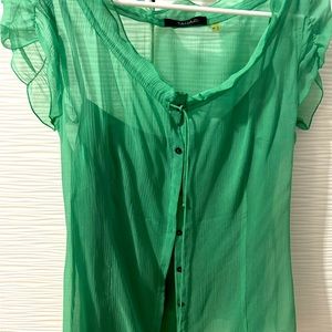 Tahari top with silk shell inside